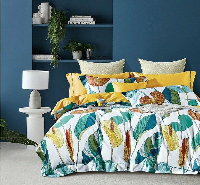 300 TCのシーツはComfortorの100%の綿の女王を置いた寝具カバー羽毛布団が注文置いた